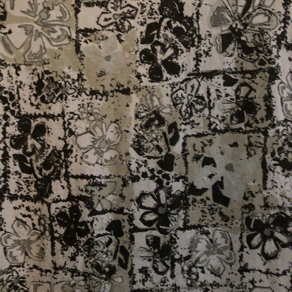 Habitat 100% Linen Button Down Shirt Womens Size L Floral Garden Girl Lagenlook - Picture 9 of 15